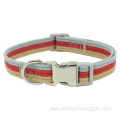 Fashion Adjustable Metal Hardware Polyester Dog Collar